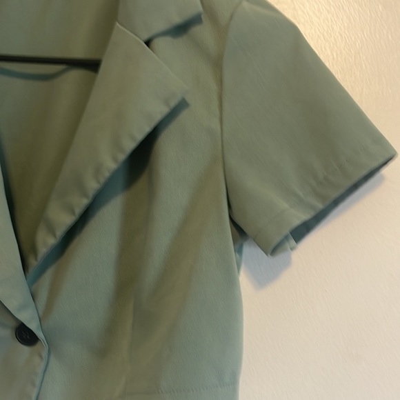 Seafoam Green 2 Piece Short Sleeve Cropped High Rise Jogger Set - Picture 11 of 14